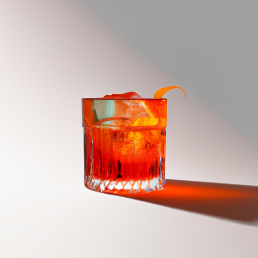 1. An image showcasing a perfectly mixed Negroni cocktail, highlighting its signature orange hue.